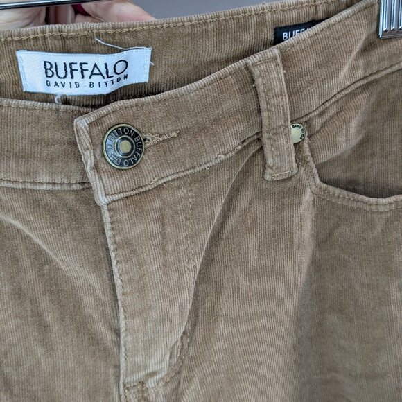 Buffalo David Bitton Corduroy Mid-Rise Iron Slim Leg Cords Beige Size 6 Size 30 - Picture 4 of 4